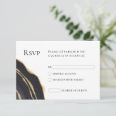 Elégant gris avec agate or carte RSVP (Debout devant)