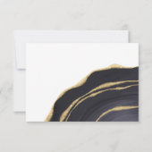 Elégant gris avec agate or carte RSVP (Dos)