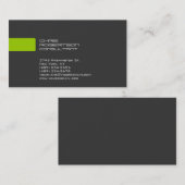 Élégant gris blanc Carte de visite de bande verte (Devant / Derrière)