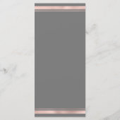 Elégant gris blanc rose marbre or Mariage Menu (Dos)