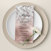 Elégant gris blanc rose marbre or Mariage Menu