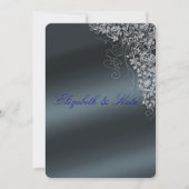 Élégant, gris bleu, Faire-part de mariage (Devant)