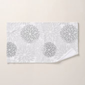 Élégant gris dahlia floral (Serviette à main)