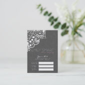 Elégant Gris Damas Blanche Dentelle Carte de rende (Debout devant)