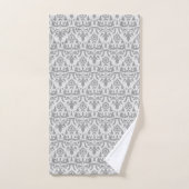 Elegant Gris Damask Simple Stripe Motif (Serviette à main)