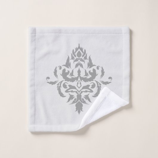 Elegant Gris Damask Simple Stripe Motif (Gant de toilette)