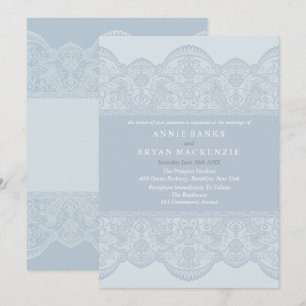 Elégant Gris Dentelle Mariage Invitations