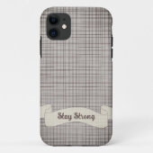 Élégant Gris En vichy coque iphone (Dos)