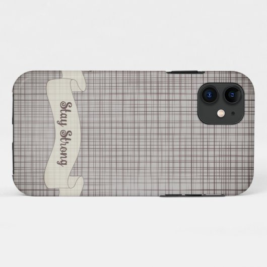 Élégant Gris En vichy coque iphone (Dos (Horizontal))