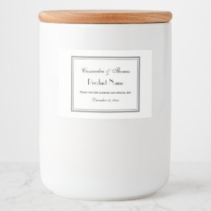 Élégant Gris encadré H Étiquette alimentaire