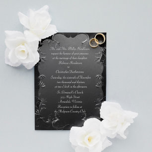 Elégant gris et Faire-part de mariage d'argent