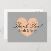 Elégant gris et mariage pêche merci cartes postale (Devant / Derrière)