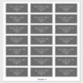 Elégant gris foncé blanc Étiquettes de adresse inv (Feuille)