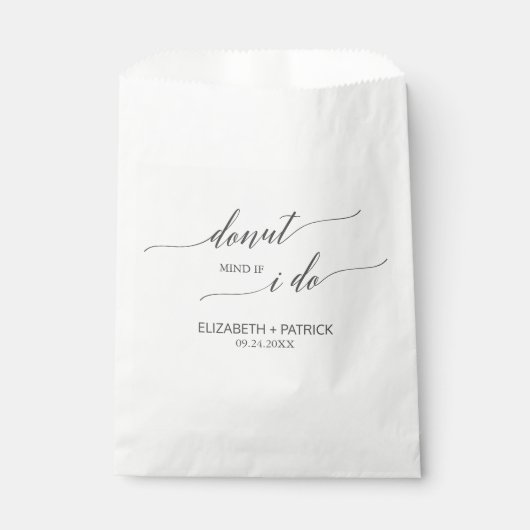 Élégant Gris foncé Donut mariage Favor Sacs (Devant)