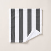 Élégant Gris Gris Blancs Monogramme (Gant de toilette)