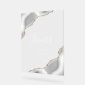 Elégant Gris Or Agate Mariage Faveurs (Angle)