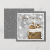 Elégant Gris Or Joyeux Cartes de fin de année de N (Devant / Derrière)