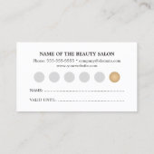 Elégant Gris rayé Cuivre Beauté Carte de fidélité (Dos)