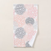 Élégant gris rose dahlia floral (Serviette à main)