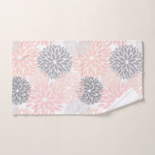 Élégant gris rose dahlia floral (Serviette à main)