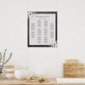 Elégant gris rustique. Poster de la carte de siège (Cuisine)