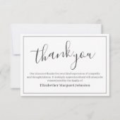 Élégant Gris Script Funeral Merci Bereavement (Devant)