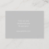 Élégant gris simple mini carte de visite (Dos)