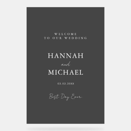 Élégant, gris-transparent, minimal, Mariage (Recto)