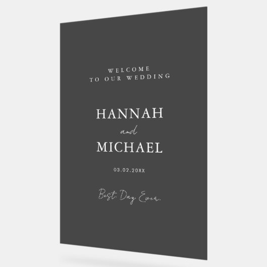 Élégant, gris-transparent, minimal, Mariage (Angle)