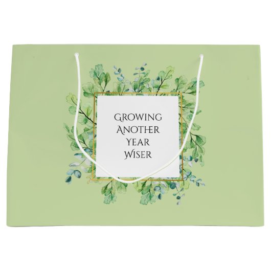 Elegant groen aangepaste verjaardagsfeestje groot cadeauzakje (Voorkant)