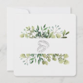 Elegant groen Bewaar de datum bruiloft uitnodiging (Achterkant)