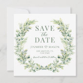 Elegant groen Bewaar de uitnodiging voor de datumf (Voorkant)