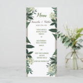 Elegant groen bewerkbaar bruiloft diner menu (Staand voorkant)