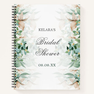 Elegant groen blad bloemenbruiloft Vrijgezellenfee Notitieboek
