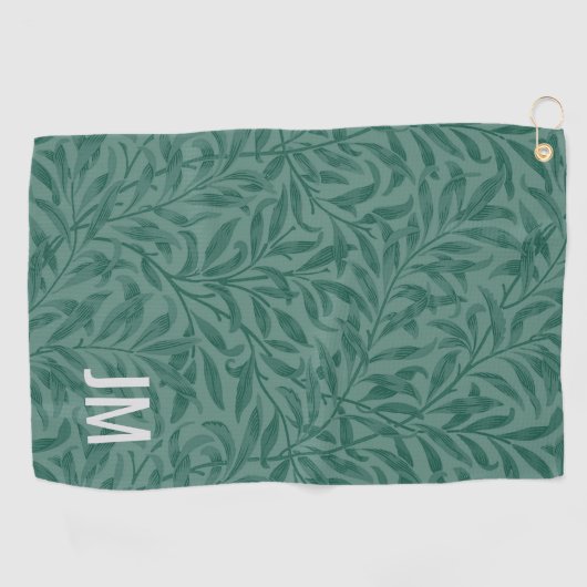 Elegant groen  blad design golfhanddoek (Horizontaal)