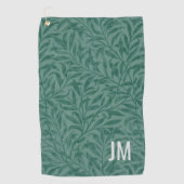 Elegant groen  blad design golfhanddoek (Voorkant)