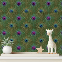 Elegant Groen Blauw Glitter Peacock Veren Chic
