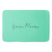 Elegant Groen Blauw Script Calligrafie Naam Badmat (Voorkant)