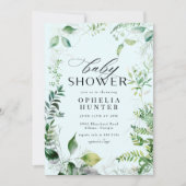 Elegant groen Blauwe lucht Blauw Baby shower Kaart (Voorkant)