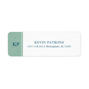 Elegant groen Blauwe minimalistische tekst Etiket