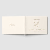 Elegant groen Bloemen bruiloft Logo Monogram Gastenboek (Volledig)