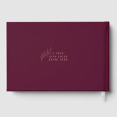 Elegant groen Bloemen bruiloft Logo Monogram Gastenboek (Achterkant)