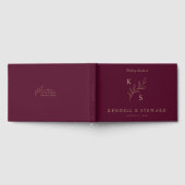 Elegant groen Bloemen bruiloft Logo Monogram Gastenboek (Volledig)