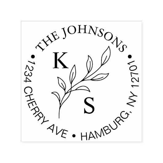 Elegant groen Bloemen bruiloft Logo Monogram Zelfinktende Stempel (Design)