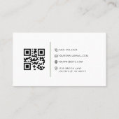 Elegant Groen Bloemen QR Code Visitekaartje (Achterkant)