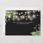 Elegant groen Bloemen String Lichten Bedankkaart (Achterkant)