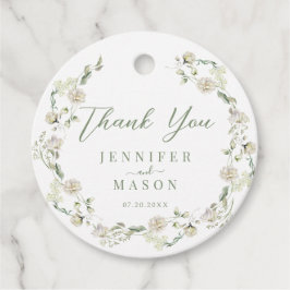 Elegant groen Bloemen Zomer bruiloft Dank u Bedankjes Labels