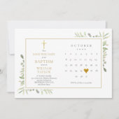 Elegant groen bloemendoopsel doop doop save the date (Voorkant)