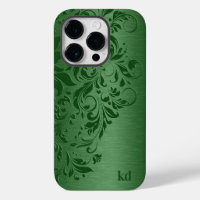 Elegant groen bloemenkant op groen