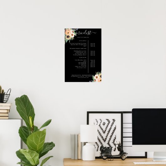 Elegant groen bloemensalon poster (Thuiskantoor)